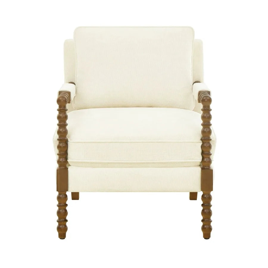 Pioneer Woman Spindle Accent Chair Antique White Upholstery