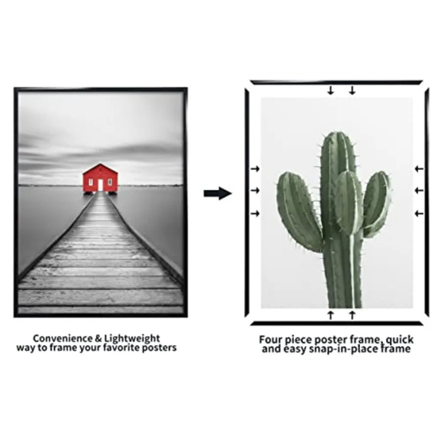 24x36 Poster Frame 3 Pack Black Picture Frame for Wall Mounting