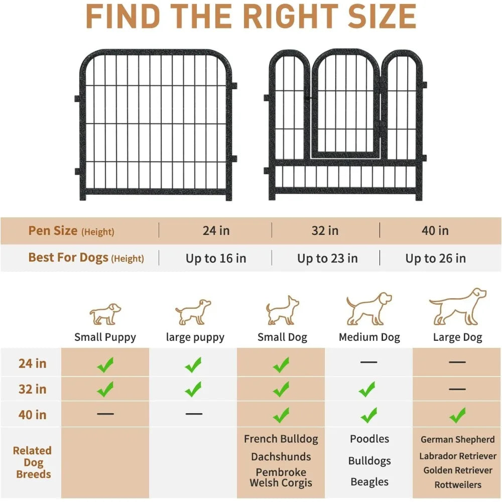 Metal Dog Playpen 32 Inch Height With 32 Panels For Indoor Outdoor Use