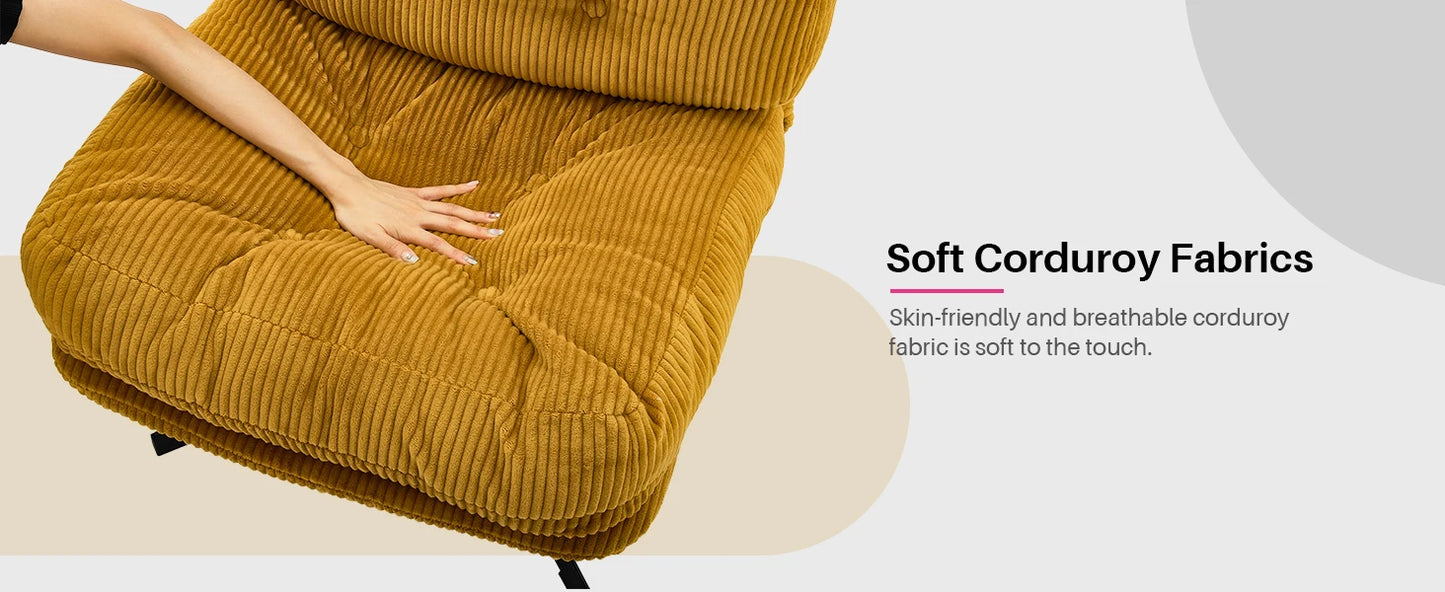 Redlife Foldable Accent Chair 360 Degree Swivel Tufted Upholstered Living Room