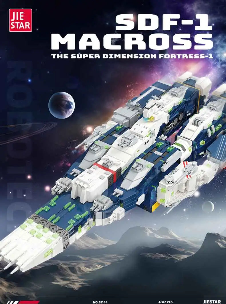 4682 PCS Fortress Ship Building Blocks Robotech Warship Mecha Model Toys