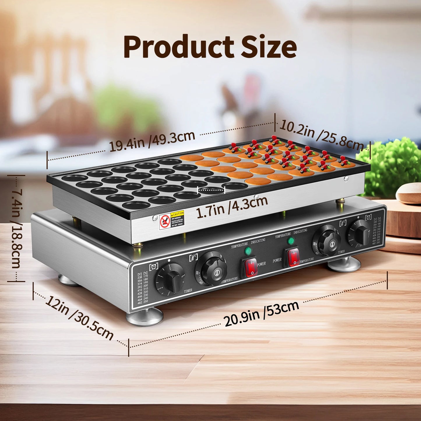 Electric Waffle Maker 50PCS Mini Dutch Round Pancake Muffin Maker Dorayaki Machine Kitchen Appliance Waffle Iron