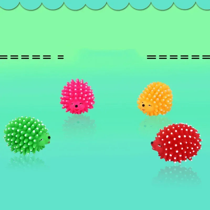 Hedgehog Squeaky Rubber Dog Ball Toy For Small Dogs
