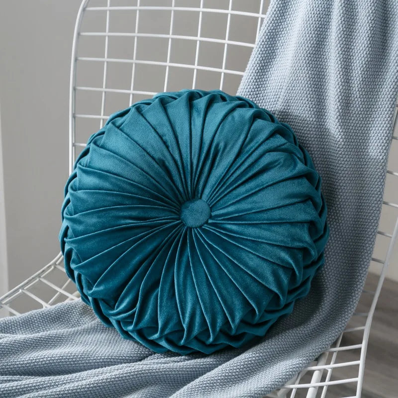 Velvet Throw Pillow Soft Decorative Round Cushion for Home Sofa Couch Chair Bedroom Office