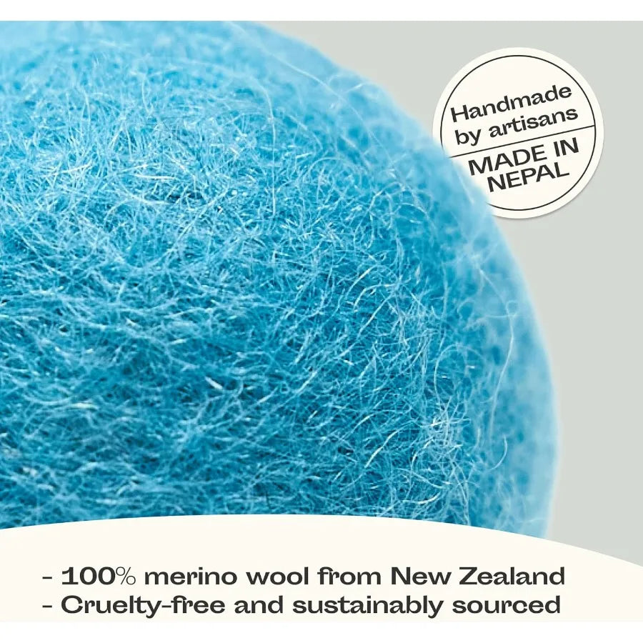 Wool Ball Toys 6 Pack Safe for Cats and Small Dogs 1.5 Inch
