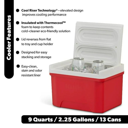 Laguna 9 Quart Small Red Cooler Ice Chest 13 Can Capacity