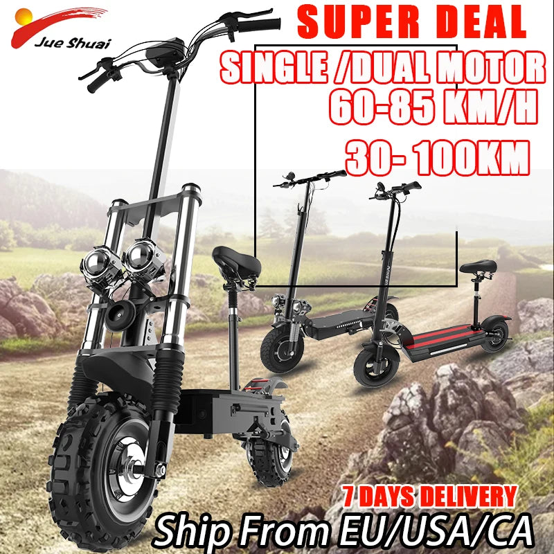 Dual Motor Electric Scooter For Adults Foldable 72V 85 KmH
