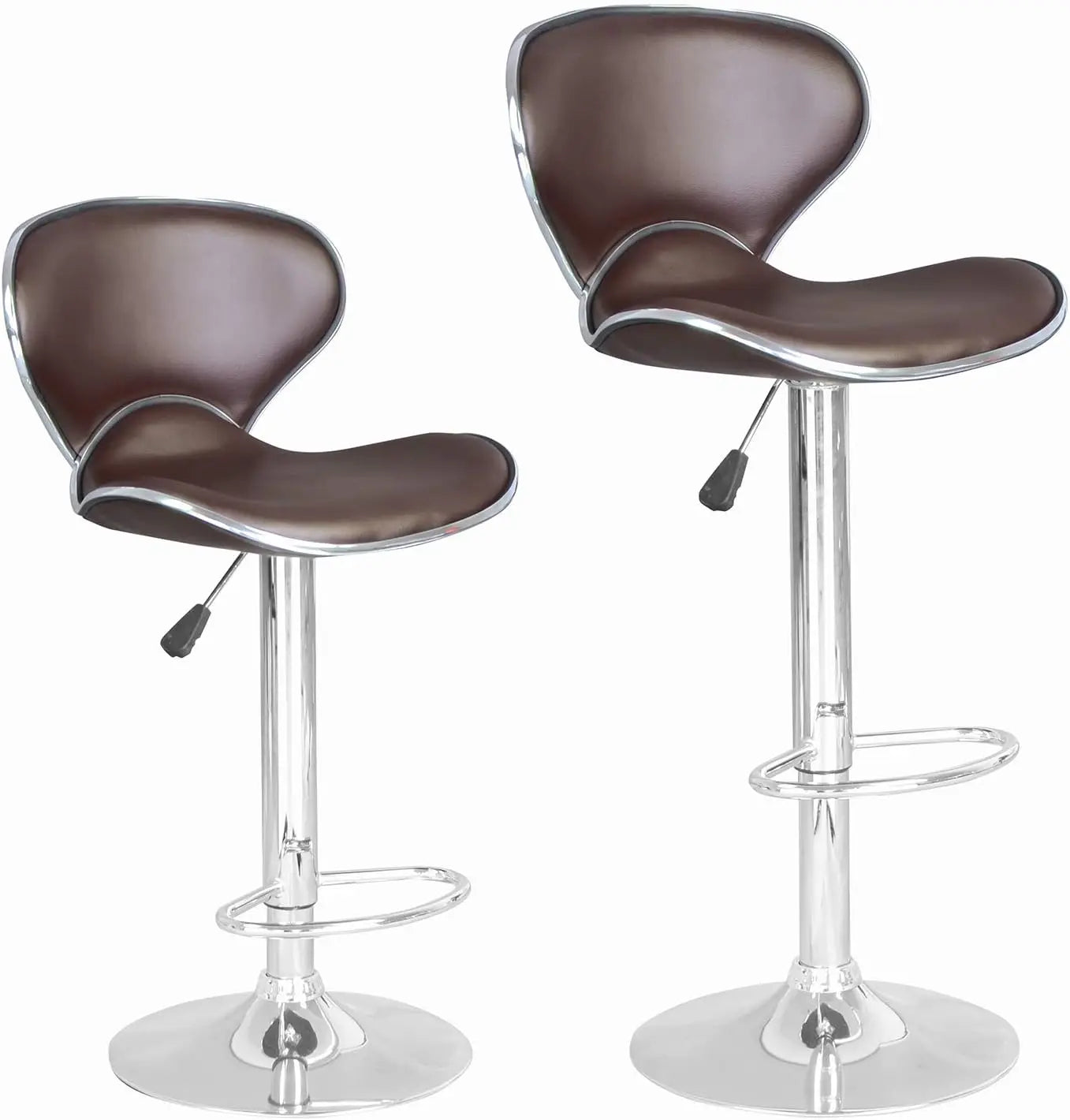 Bar Stools 2 Counter Height Adjustable PU Leather Swivel