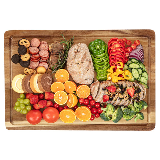 Acacia Cutting Board 18 by 12 Inches XL Juice Groove