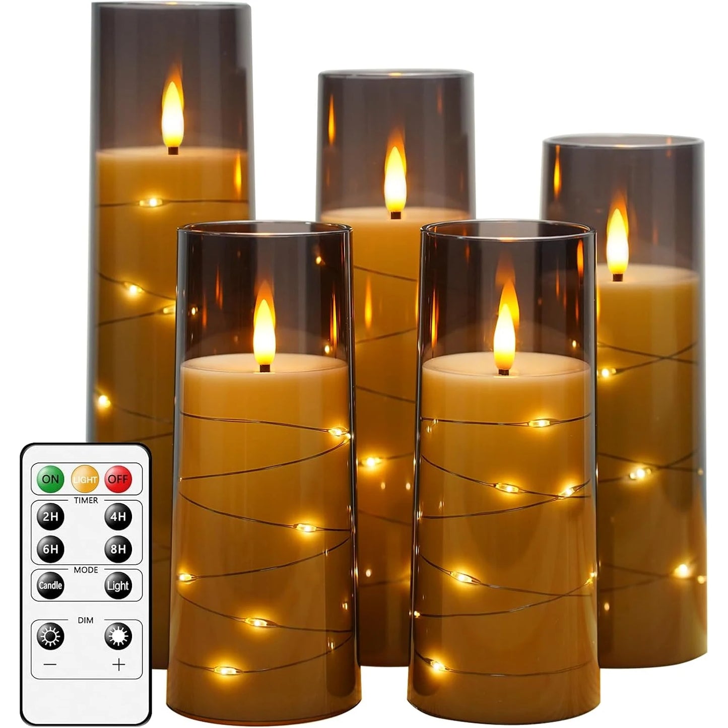 Five Pack Flameless LED Candles With Timer For Wedding