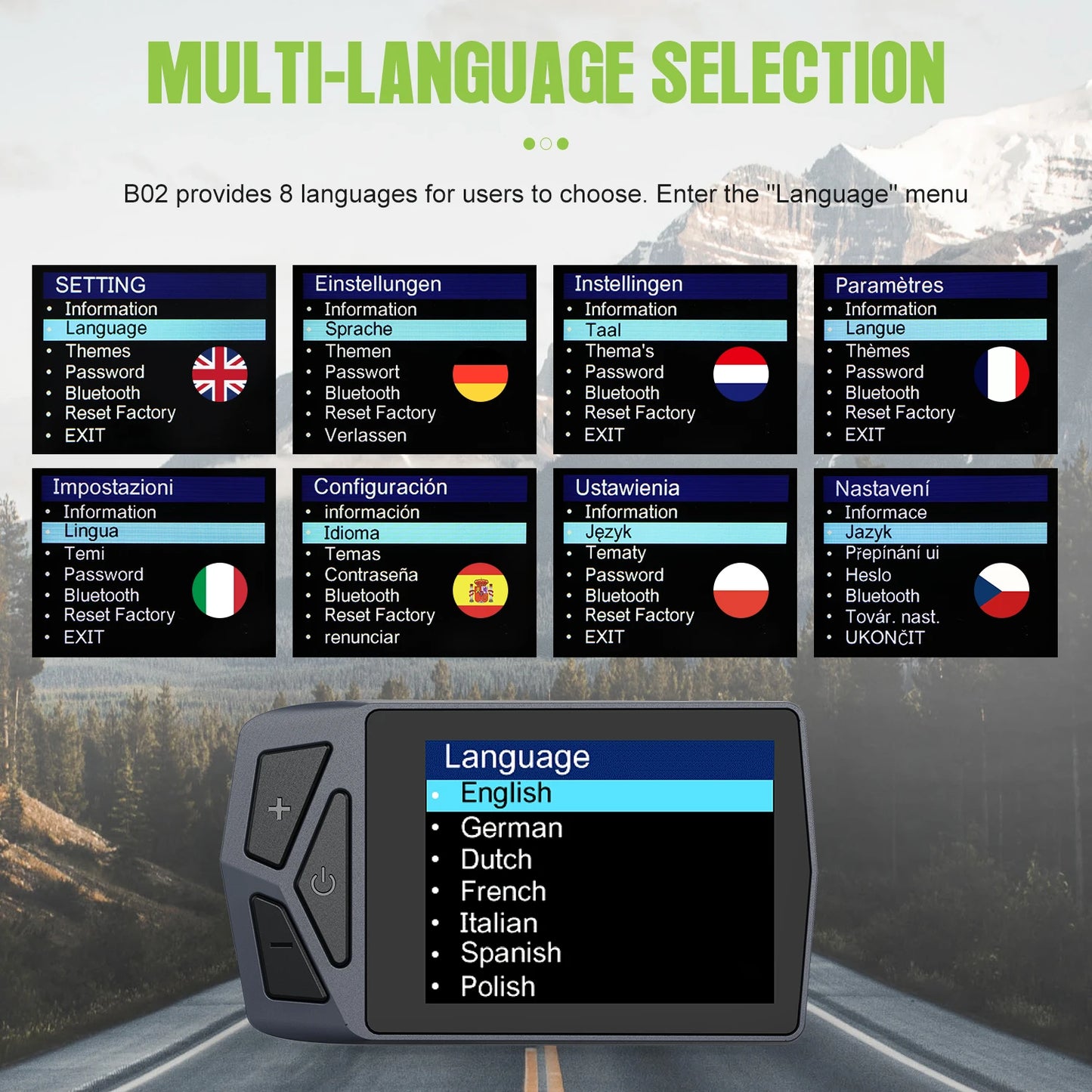 EKD01 Bluetooth Navigation Display 8 Languages For Ebike