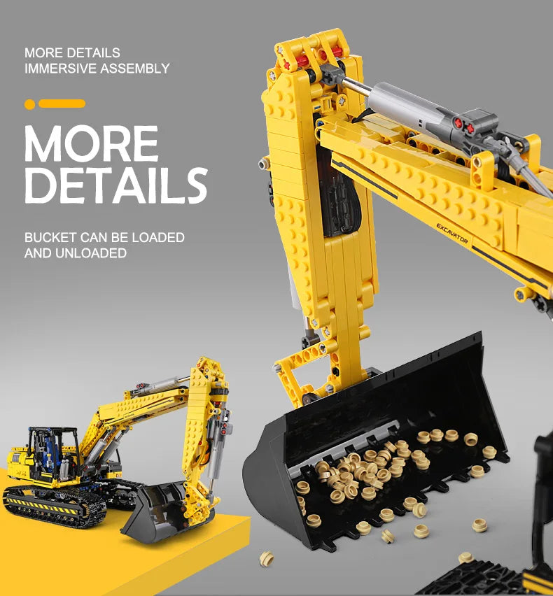 Mould King 13112 Motorized Excavator Building Block With Remote Control