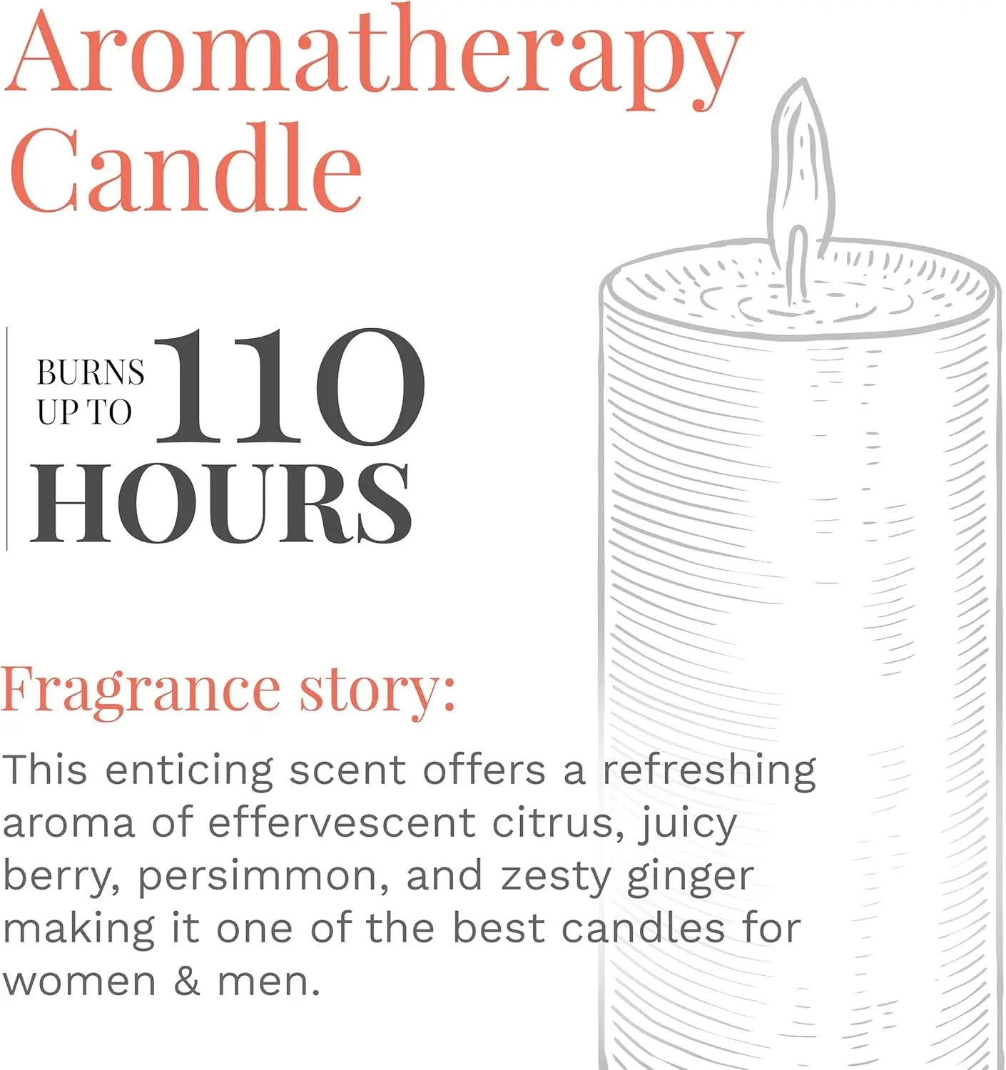 Candle Lite Scented Sunlit Mandarin Berry 18 Oz Aromatherapy Candle Single Wick