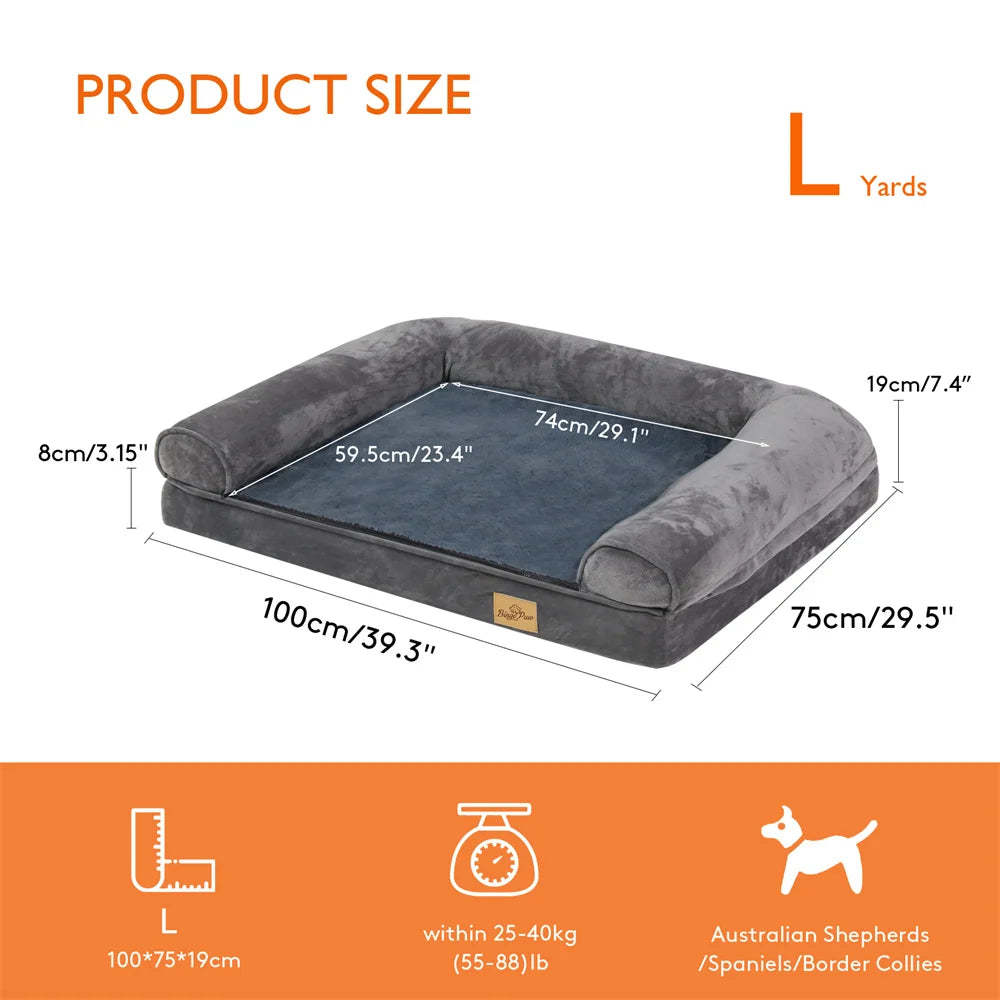 XXXL Calming Orthopedic Memory Foam Dog Bed With Waterproof Removable Cover