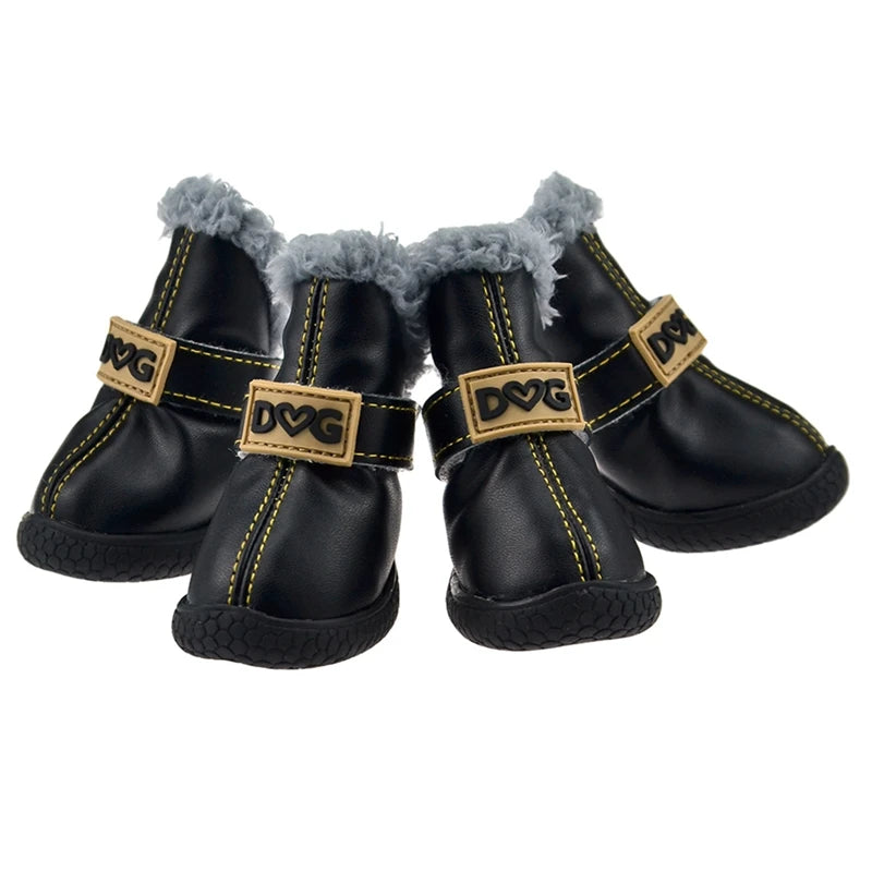4 Pcs Set Keep Warm Snow Shoes for Small Dogs Non Slip Boots Winter