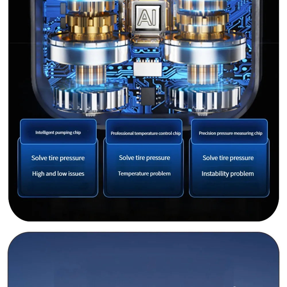 Portable Bicycle Pump 150 PSI Electric Inflator with Digital Display