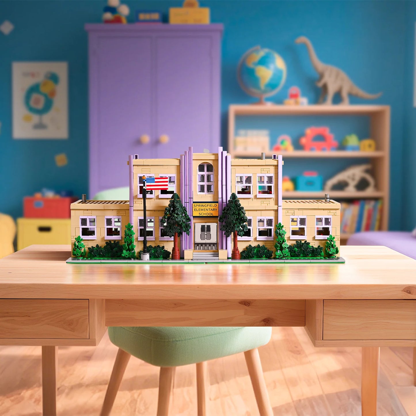 3500 Pieces Springfield Elementary School Building Blocks Set Street View Toy