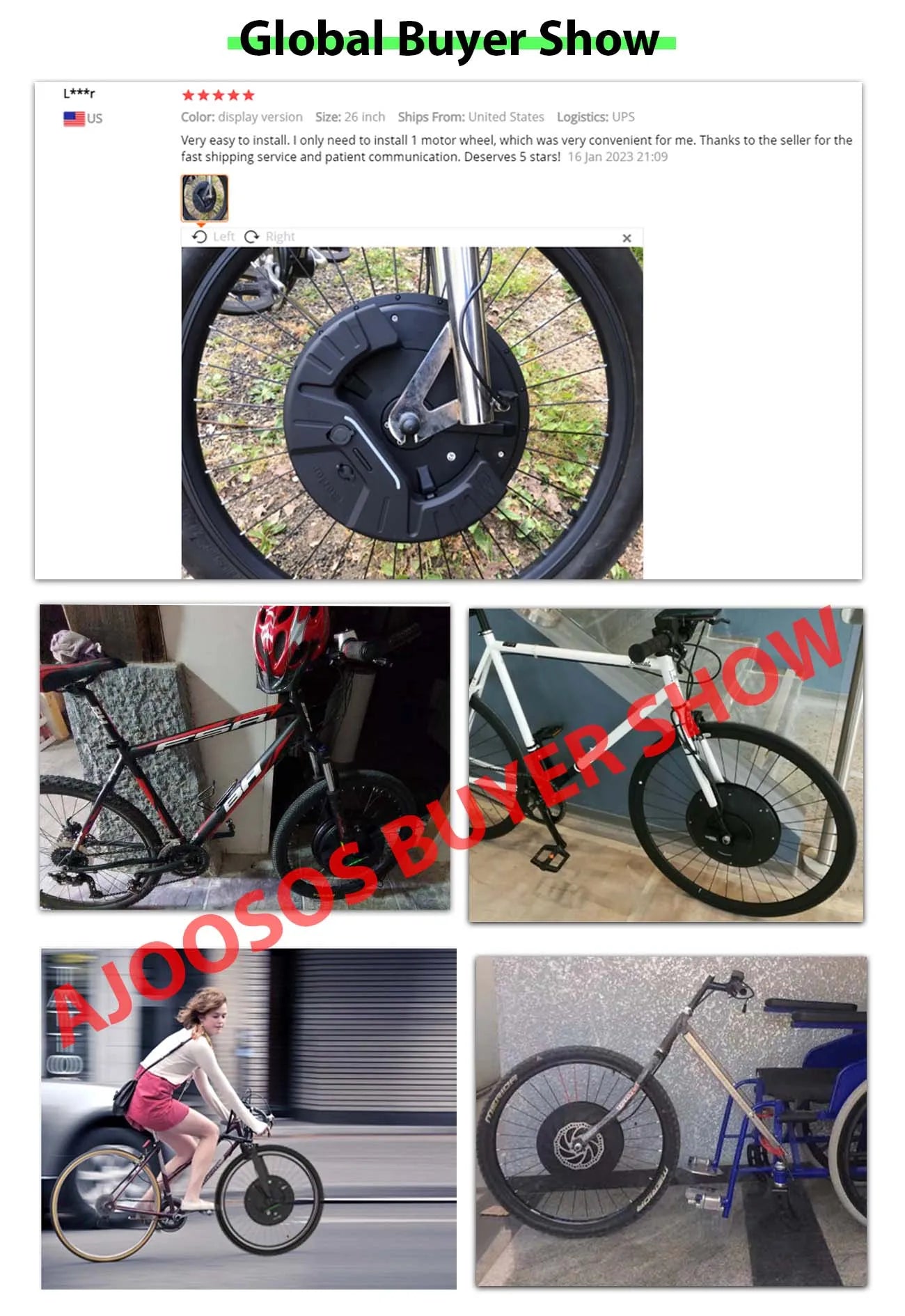 IMotor 3 Mountain Ebike Kit 36V Battery 350W Front Motor