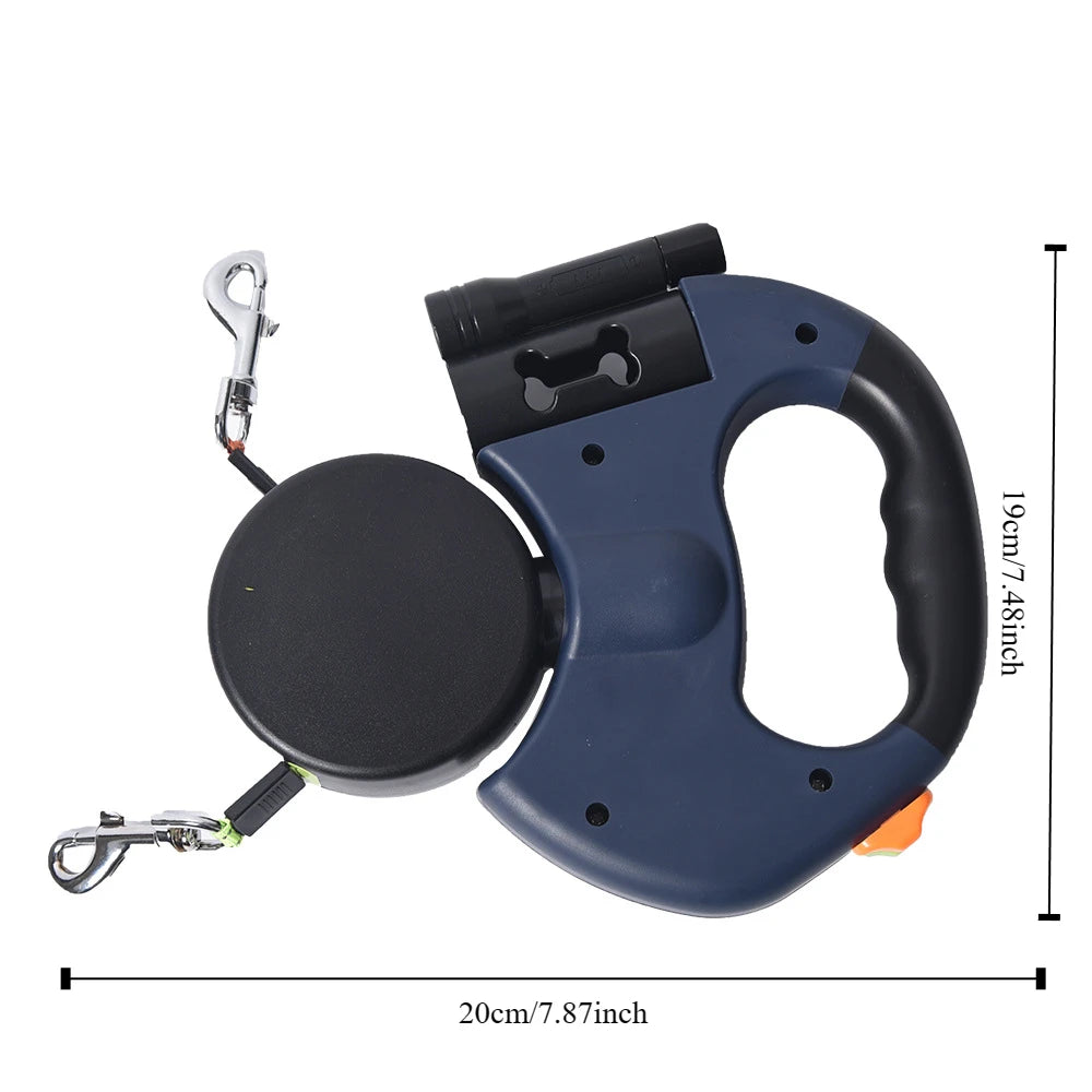 Automatic Retractable Two End Dog Leash With Flashlight 10ft