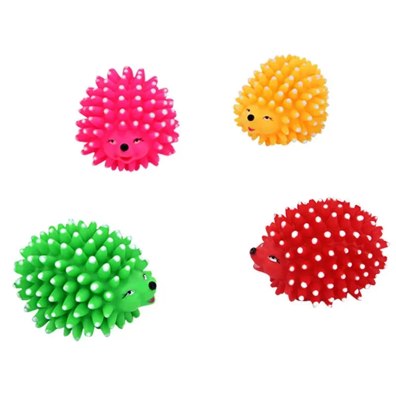 Hedgehog Squeaky Rubber Dog Ball Toy For Small Dogs