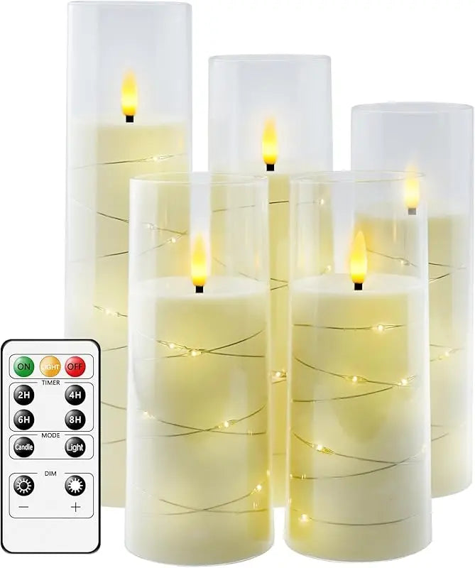 Five Pack Flameless LED Candles With Timer For Wedding