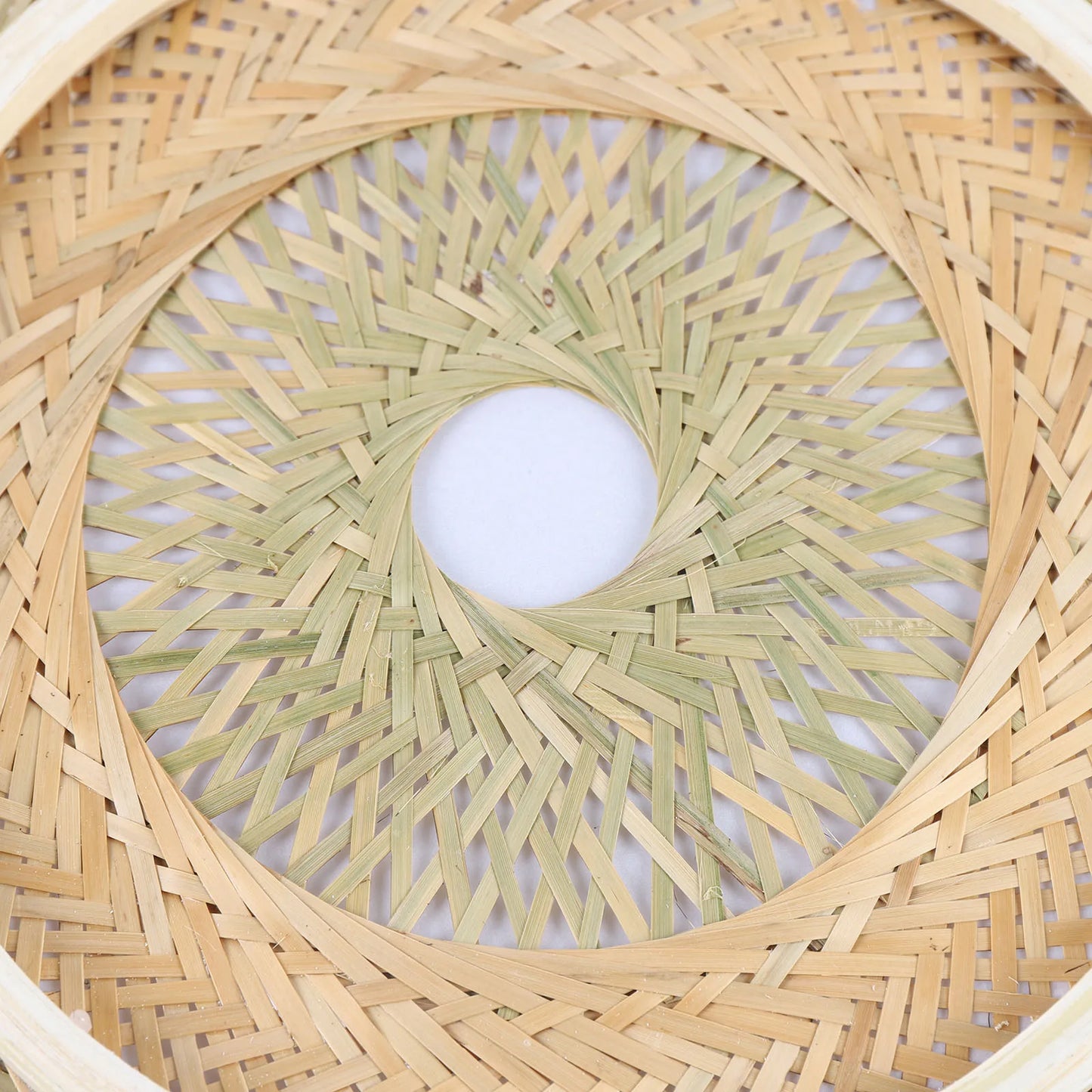 E27 Bamboo Flush Mount Ceiling Light Rustic Rattan Hanging Lamp 3-Lamp 110V 220V 40cm 50cm Bulb Not Included