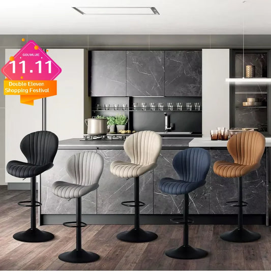 Modern Dining Chair Set 2 Pieces Bar Stools With Backrest