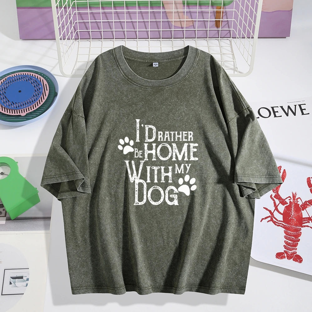 Women Cotton Graphic Tee Dog Paw Prints Y2K Vintage Short Sleeve