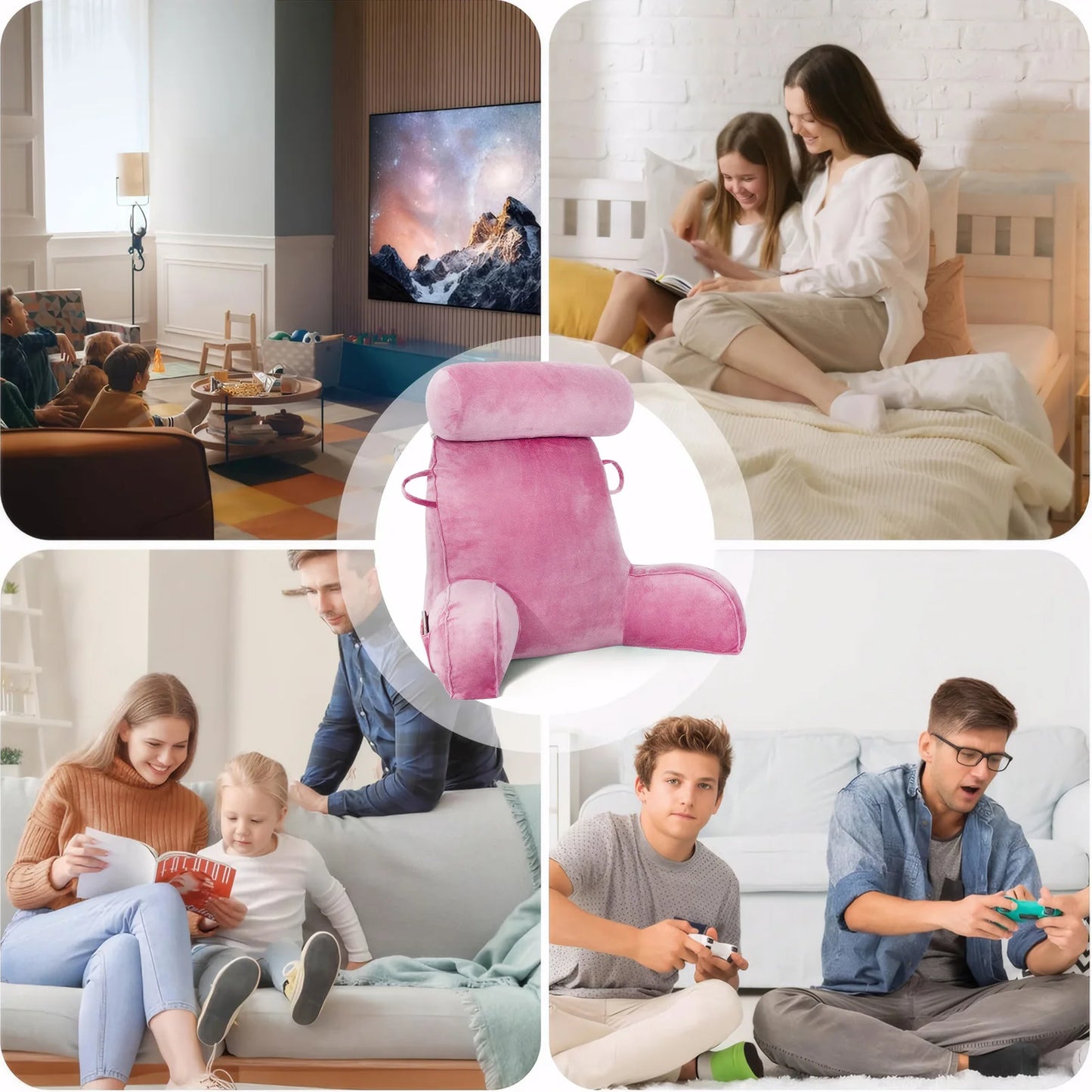 Headboard Pillow Triangle Cushion Large Bolster Backrest Support Wedge Sleeping Pillow for Bed