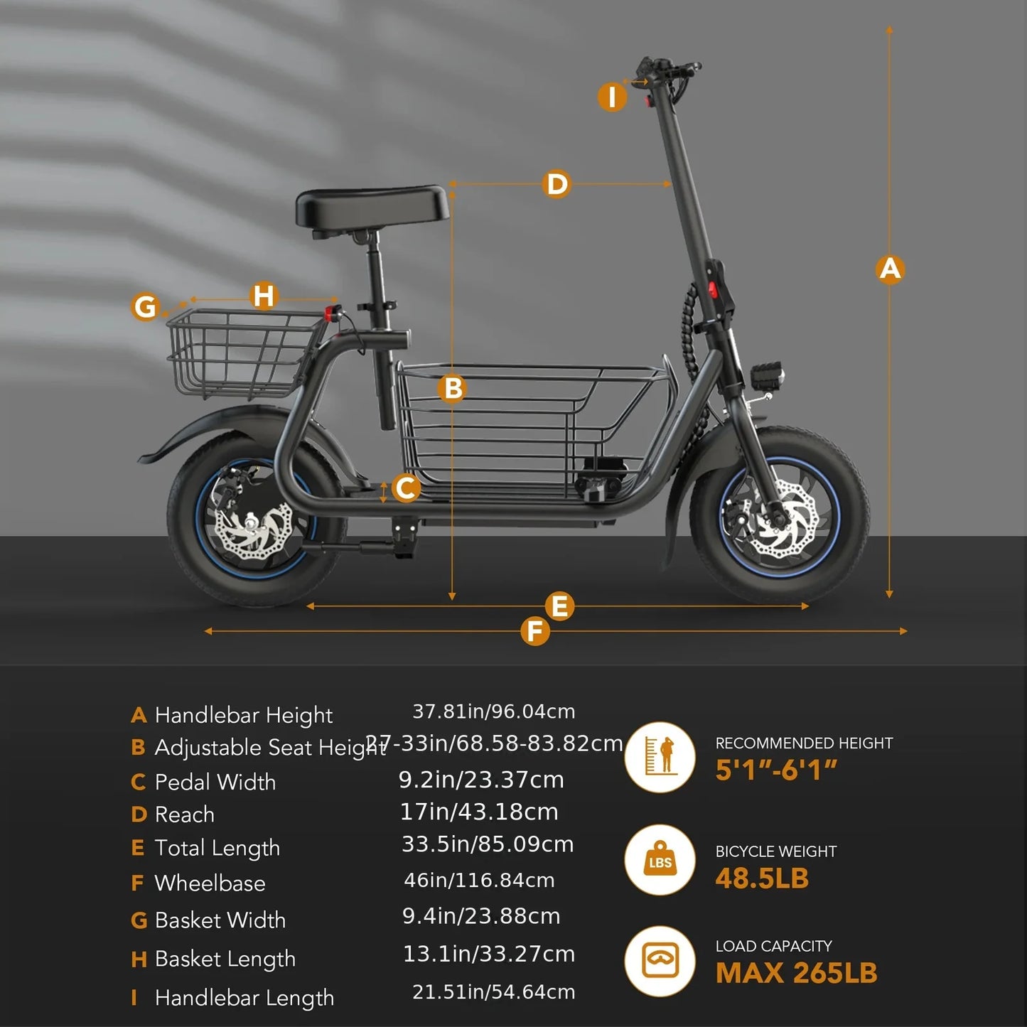 Gyroor Electric Scooter With Pet Basket 3 Riding Modes Foldable For Adults