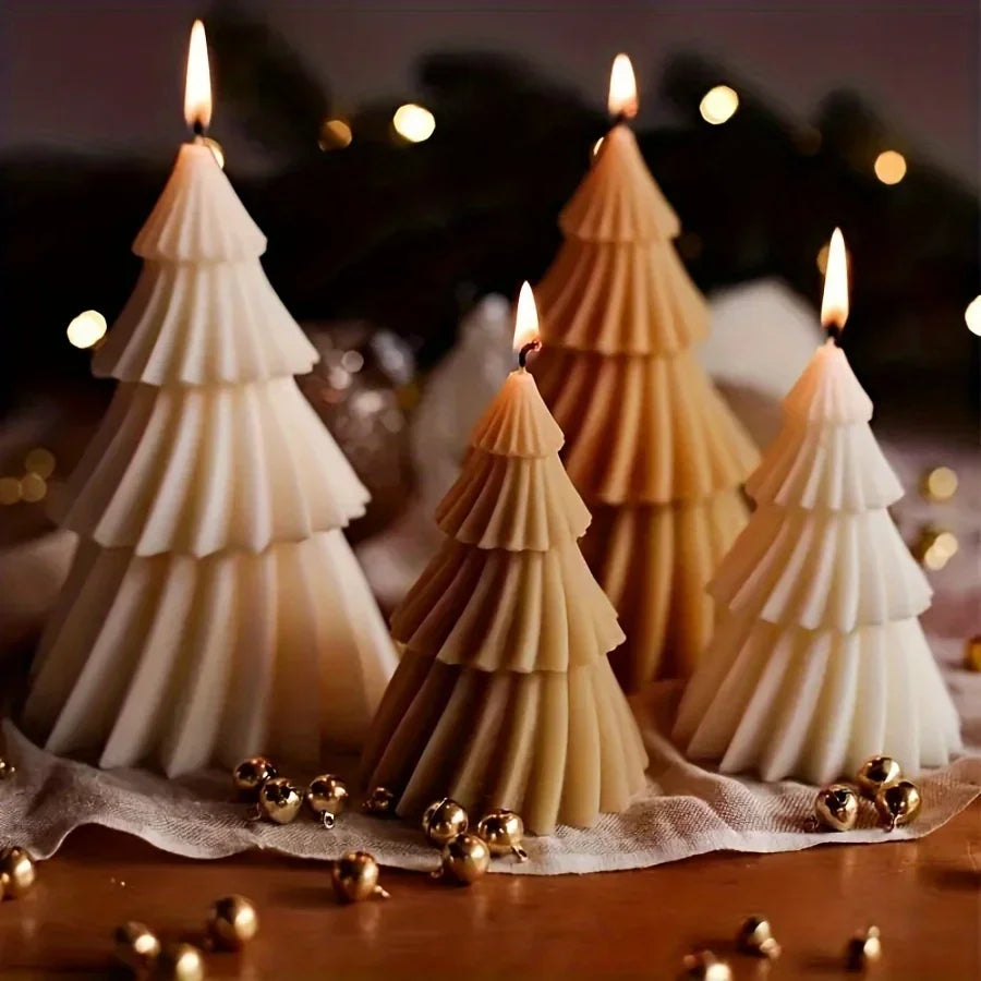 Christmas Tree Candle Silicone Mold DIY Resin Cement Kit