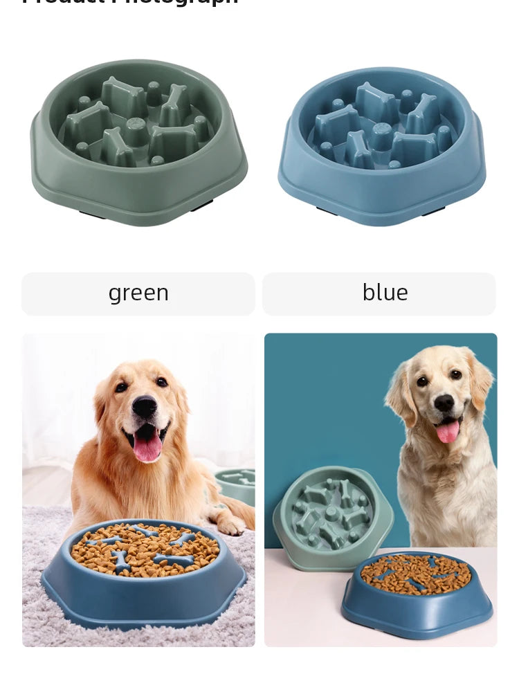 Pet Slow Feeder Bowl For Small Dogs Anti Choking PP Plastic Dish
