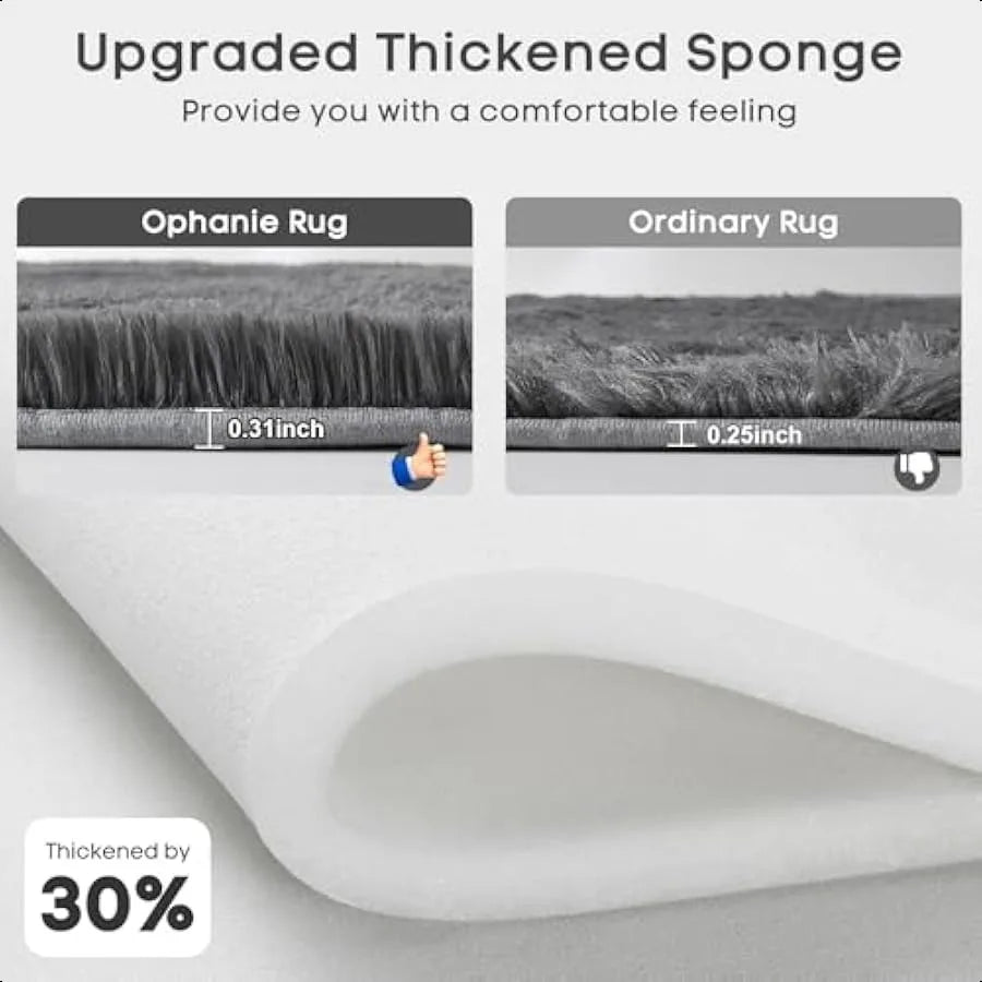Upgrade 2x6 Runner Rugs for Bedroom Grey Fluffy Shaggy Soft Area Rug Gray Non Slip Indoor Floor Carpet for Living Room and Baby Boys