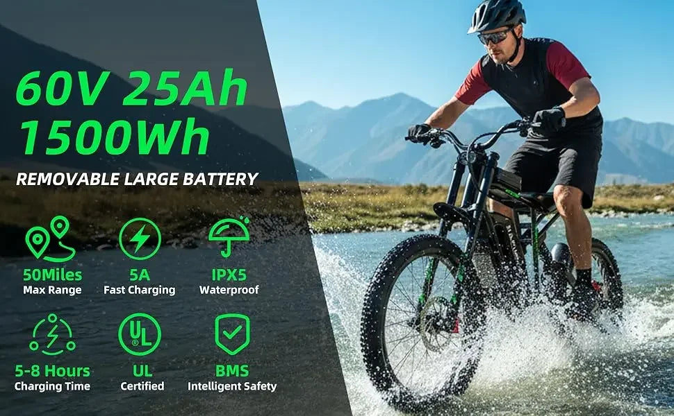 Powerful Electric Dirt Bike for Adults 4000W 60V Dual Brakes