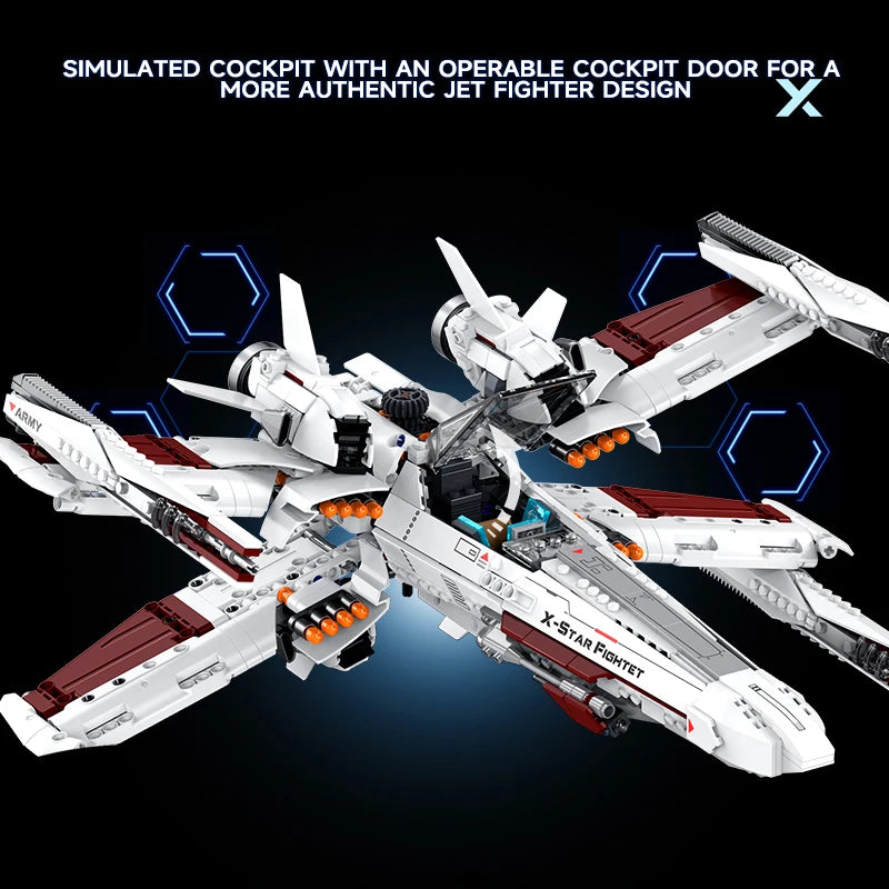 1109 Piece Stand Display Bracket Building Blocks For X Wing Space Wars Fighter
