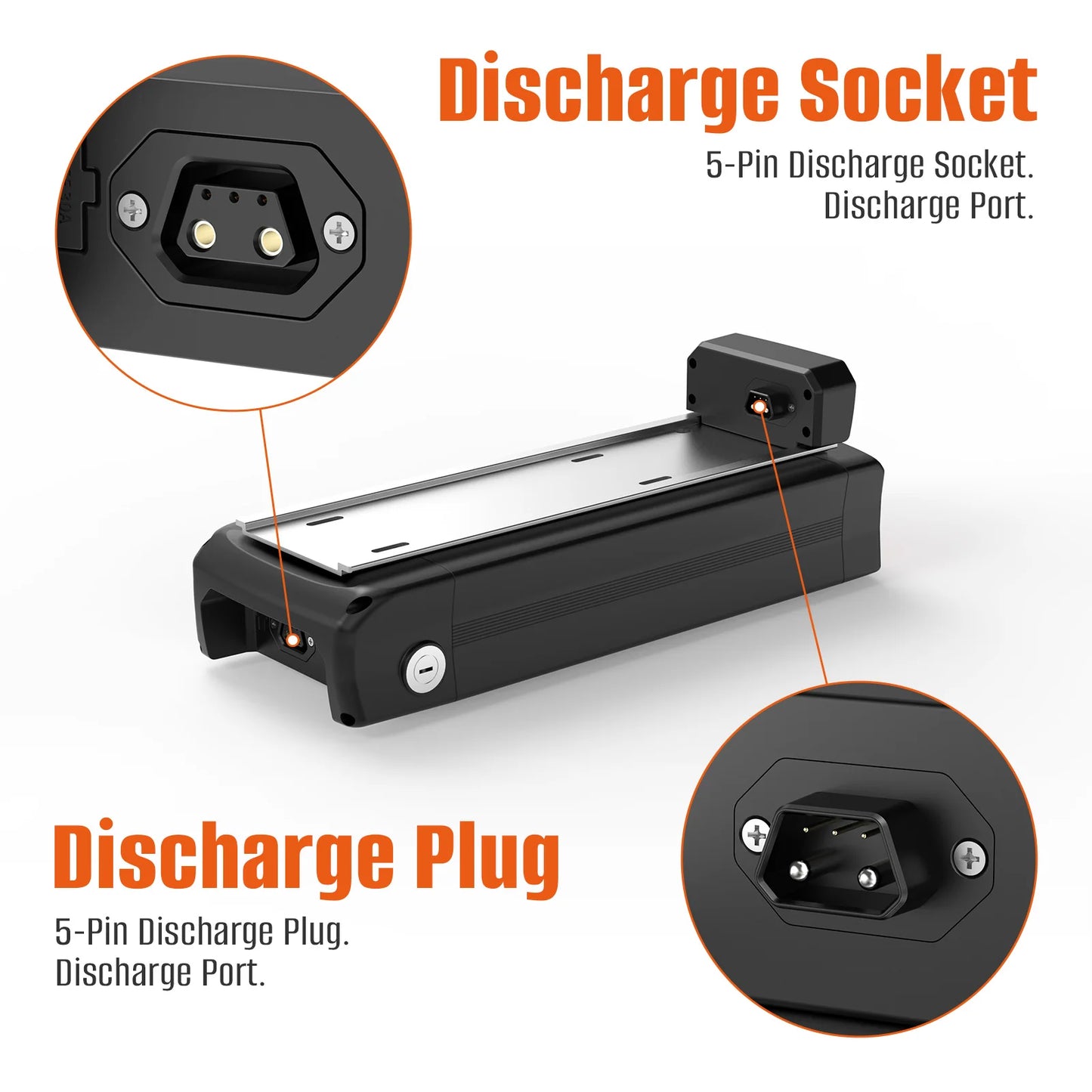EU Stock Rear Rack Ebike Battery Li Ion 21700 Pack 36V 48V