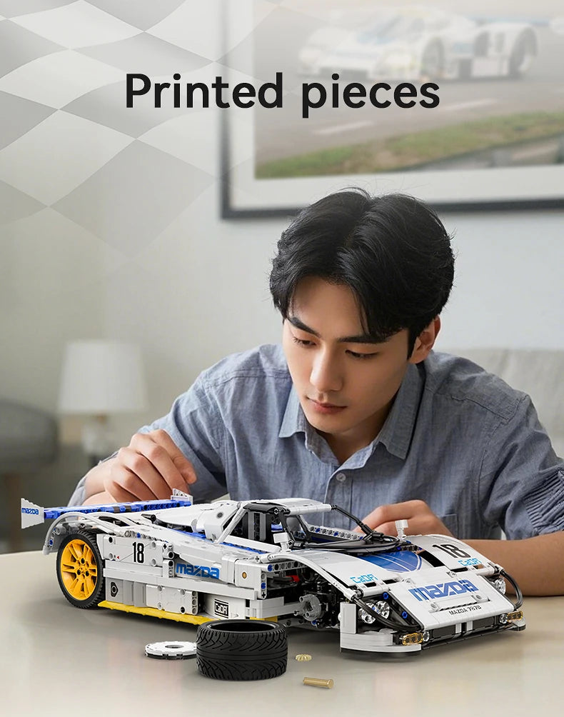 CaDA 1 To 10 Mazda 787B Racing Car Building Blocks Model Kit
