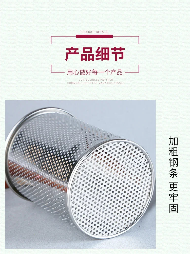 Stainless Steel Colander With Wooden Handle Mesh Strainer