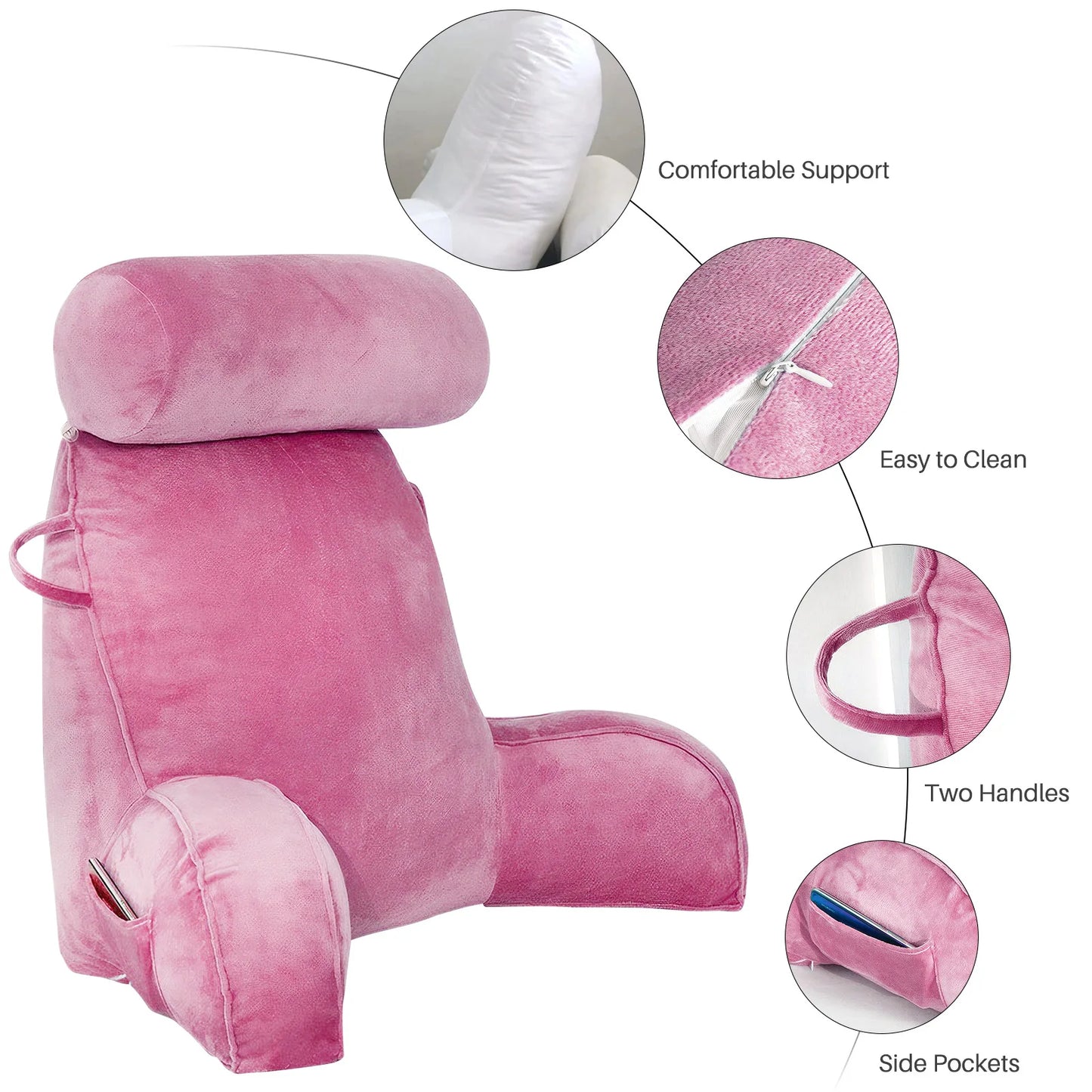 Headboard Pillow Triangle Cushion Large Bolster Backrest Support Wedge Sleeping Pillow for Bed