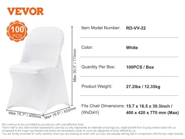 VEVOR Stretch Spandex Chair Covers Removable Slipcovers