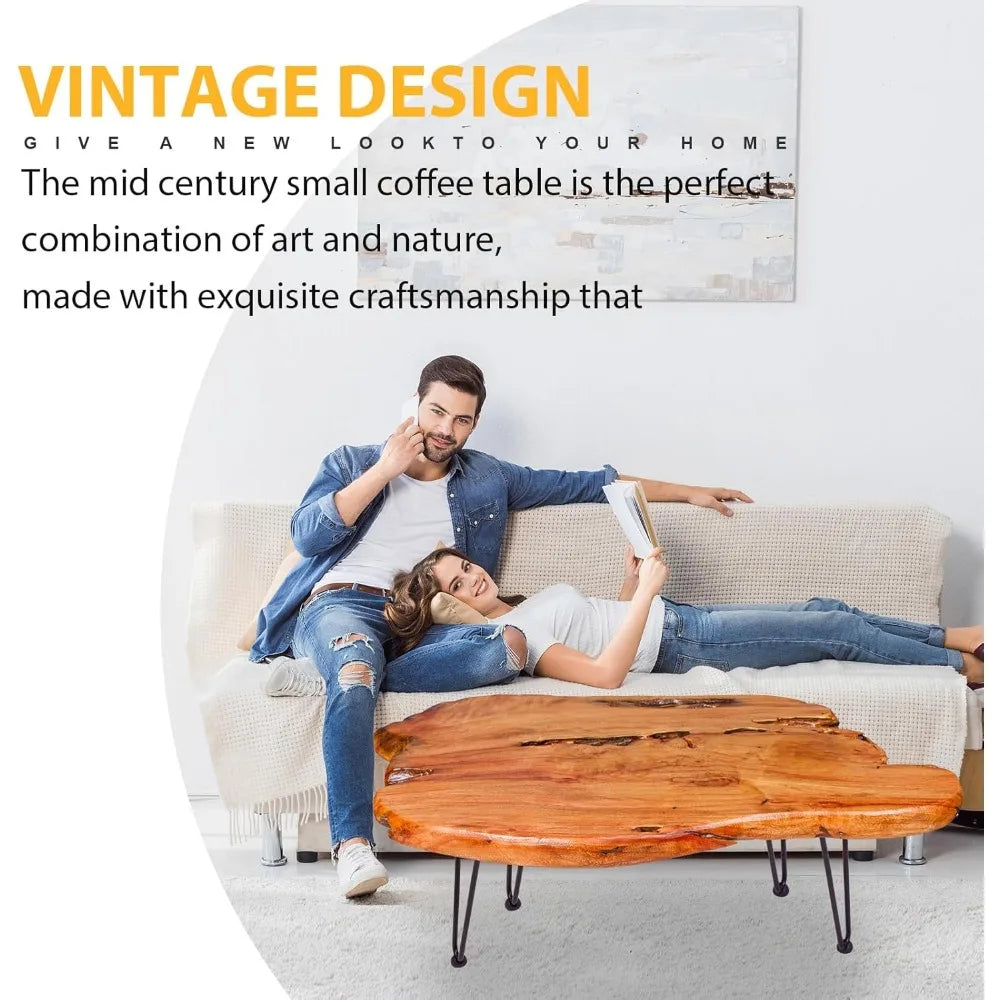 Live Edge Natural Wood Coffee Table Handmade Living Room
