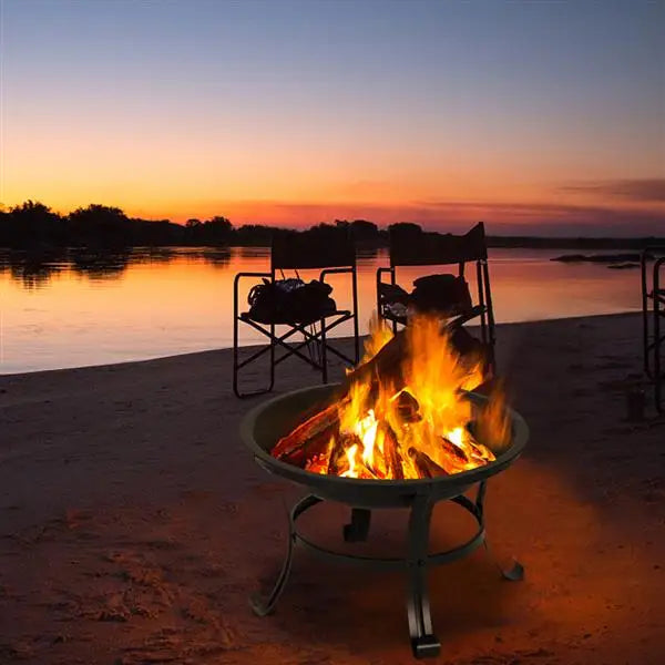 22 Inch Curved Feet Iron Brazier Wood Burning Fire Pit