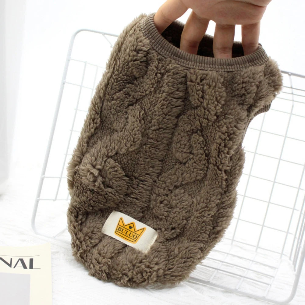 Solid Cute Wavy Double Sided Puppy Kitten Warm Coat Sweater for Small Dogs Cats