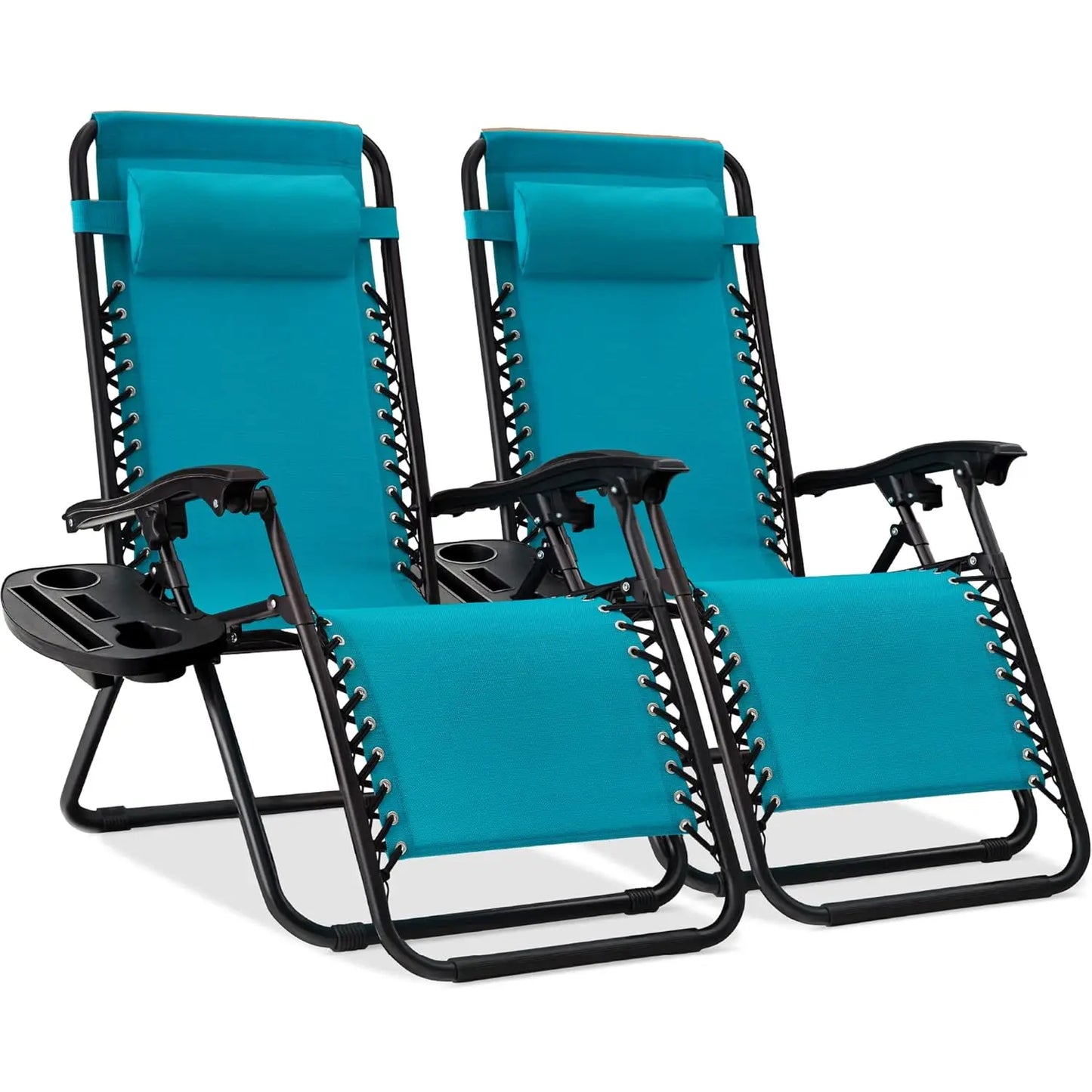 Set Of 2 Adjustable Zero Gravity Lounge Chairs Sage Green