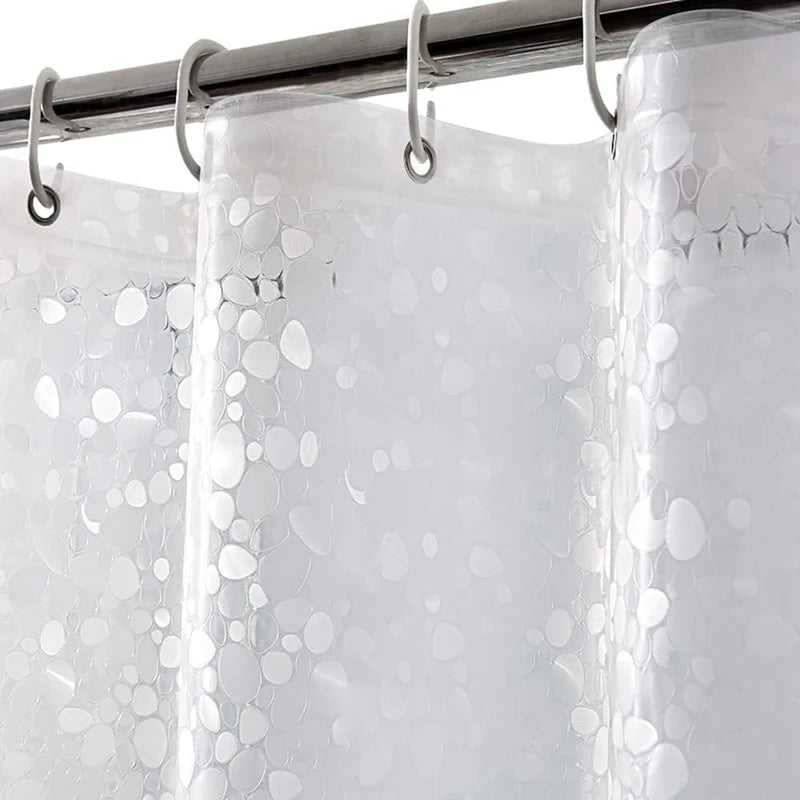 Waterproof PEVA Shower Curtain Set 12 Hooks 71x79 Inches