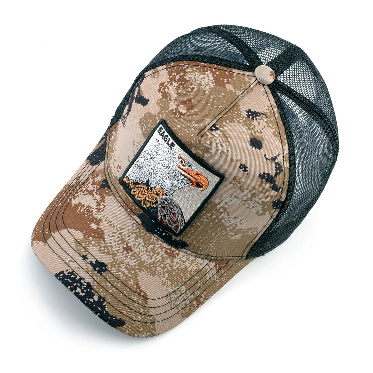Unisex Embroidered Goat Patch Trucker Cap Four Seasons Snapback Baseball Hat