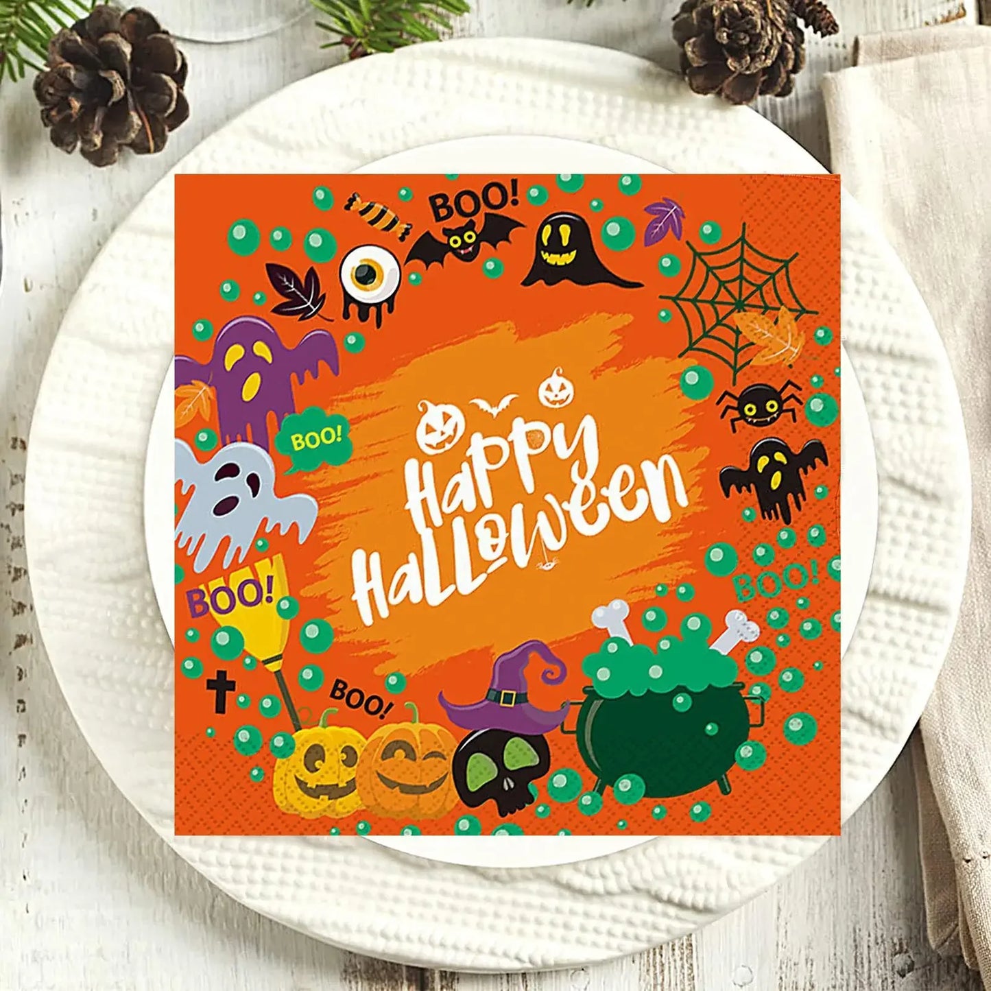 Halloween Paper Napkins 20 Sheets Ghost Skull Design