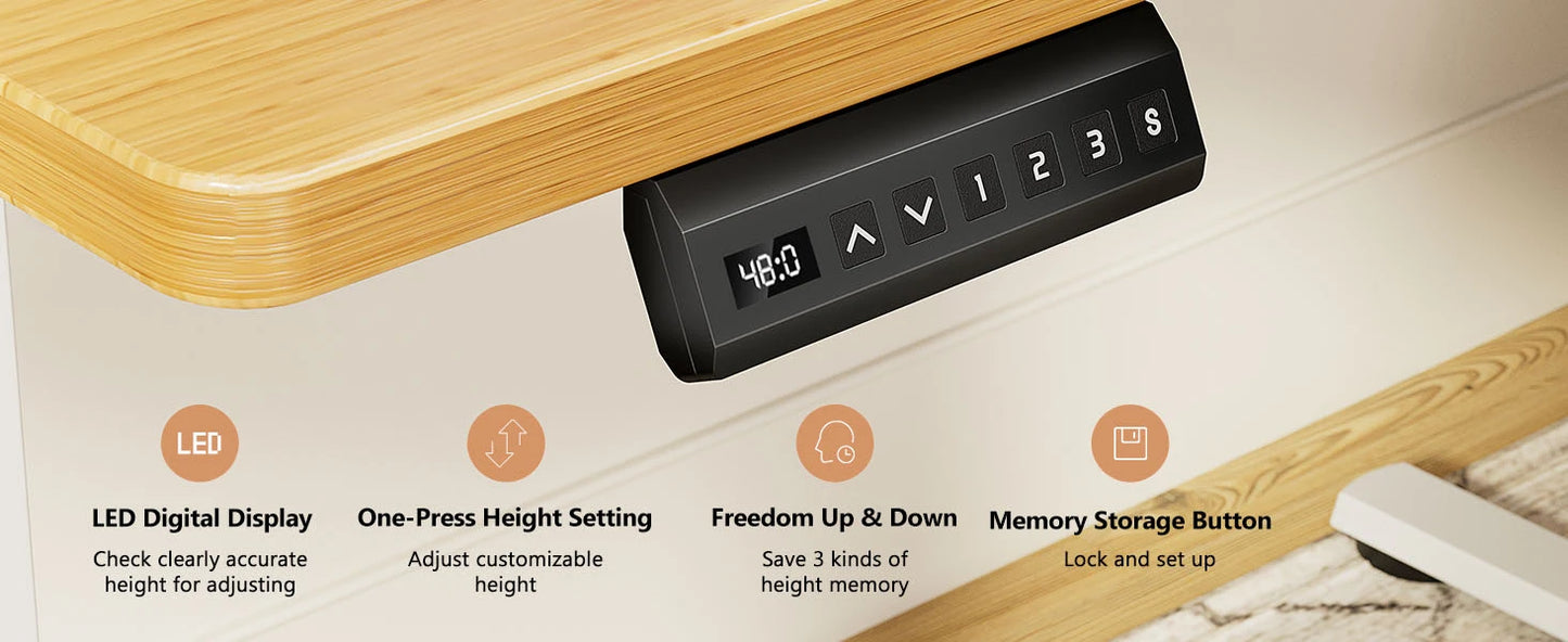 JHK Electric Standing Desk 40x24 Inch Height Adjustable