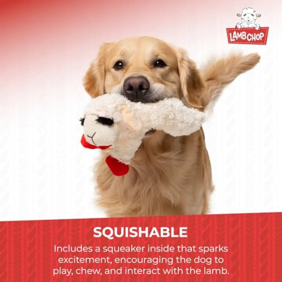 Lamb Chop Plush Dog Toy Squeaky for Small to Medium Dogs