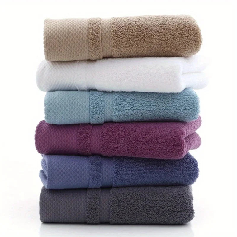 Three or Six Thickened Soft Cotton Bath Towels Sets 34x75cm